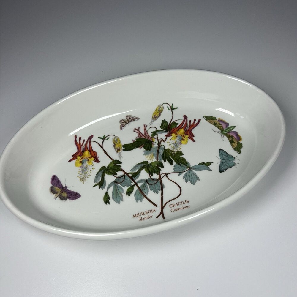 Portmeirion Botanical Garden 11x7 Columbine Print Oval Serving Baking Dish